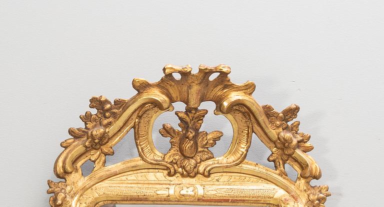 A Swedish Rococo gilded mirror.