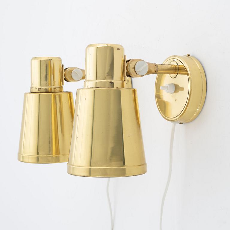 Vägglampor, ett par, Bröderna Johansson Autometall, Skellefteå, 1960-tal.