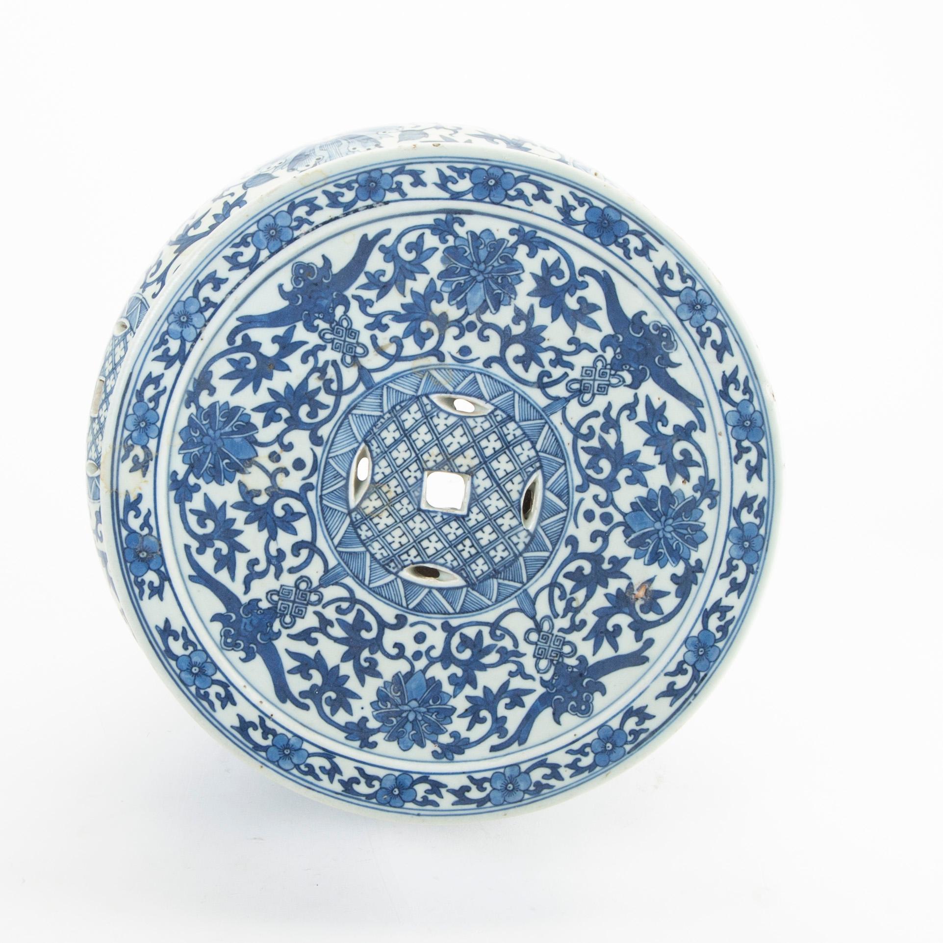 A Chinese blue and white garden seat, 20th Century.