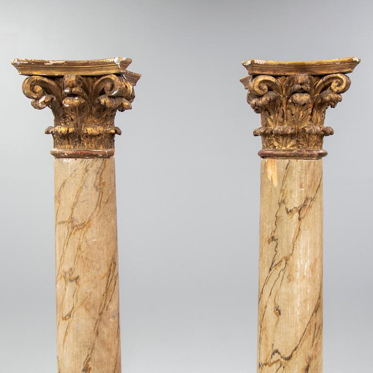 A pair of columns, circa 1900.