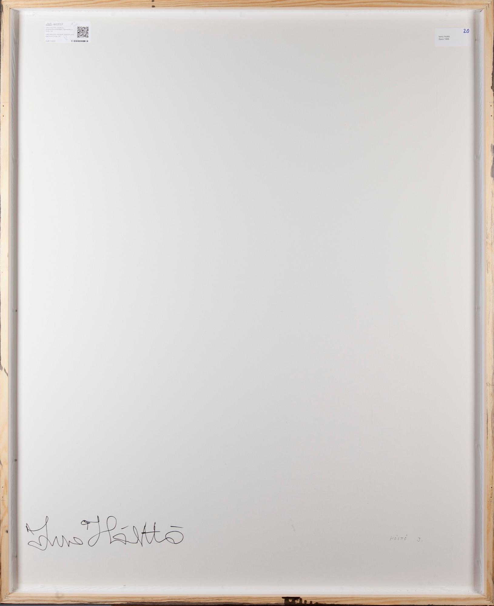 ISMO HÖLTTÖ, fotografi, pigment print, signerad a tergo.