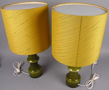 BORDSARMATURER, ett par, glas, 1970-tal.