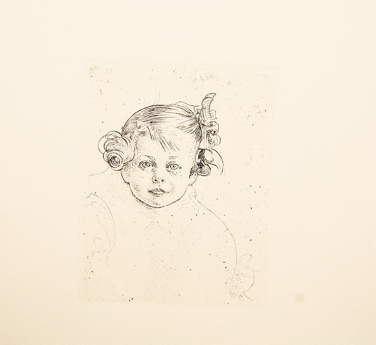 Carl Larsson, after, six etchings, printed in 1983, from the original plates,