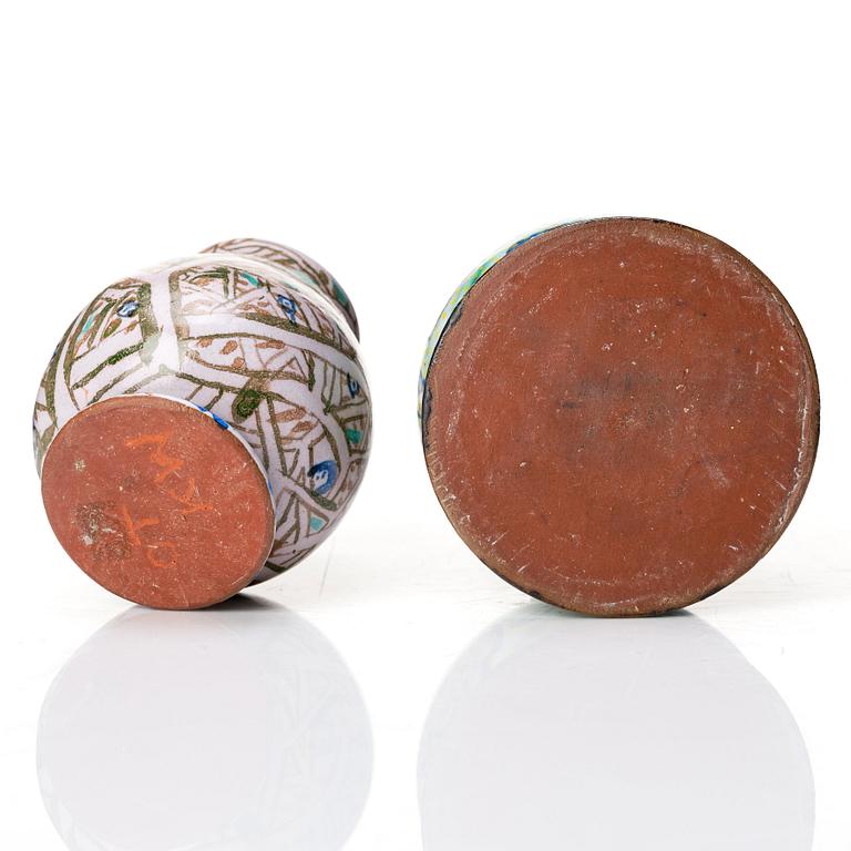 Oiva Toikka, & Kennet Williamson, a glazed ceramic tray with two cups, 1998.