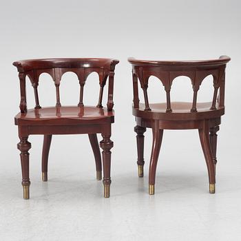 Chairs, 6 pcs, Nils Löfmark, Gothenburg, early 20th century.