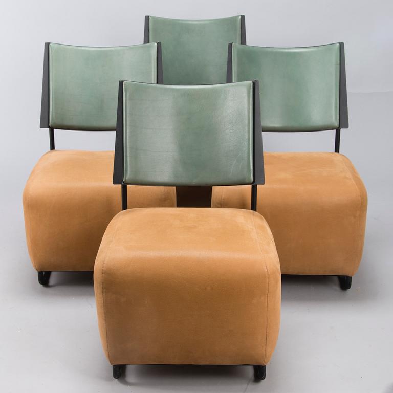 HARRI KORHONEN, Four 'Oscar' easychairs for Inno Interior. Finland. Designed 1989.