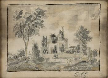 A silk embroidery, circa 1800.