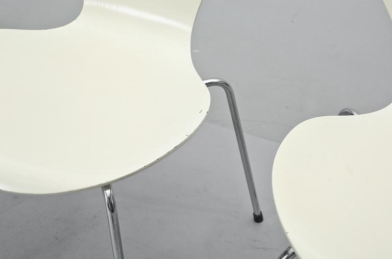 STOLAR, 3 st, "Sjuan", Arne Jacobsen, Fritz Hansen, Danmark, 1978.
