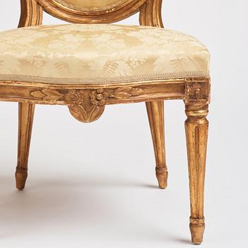 A pair of Gustavian chairs, Stockholm, second part of the 18th century.