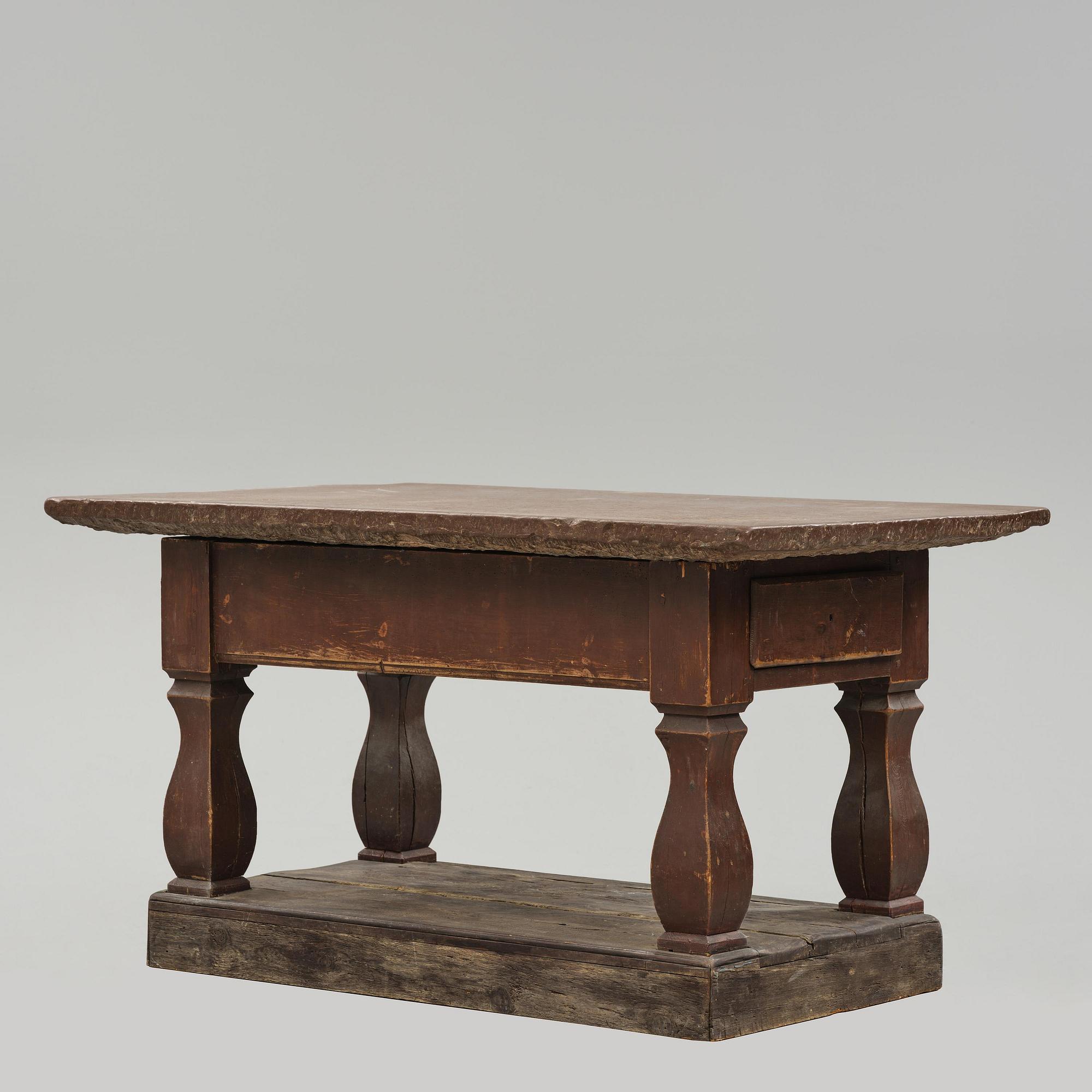 A Swedish baroque stone-top table, 18th century.