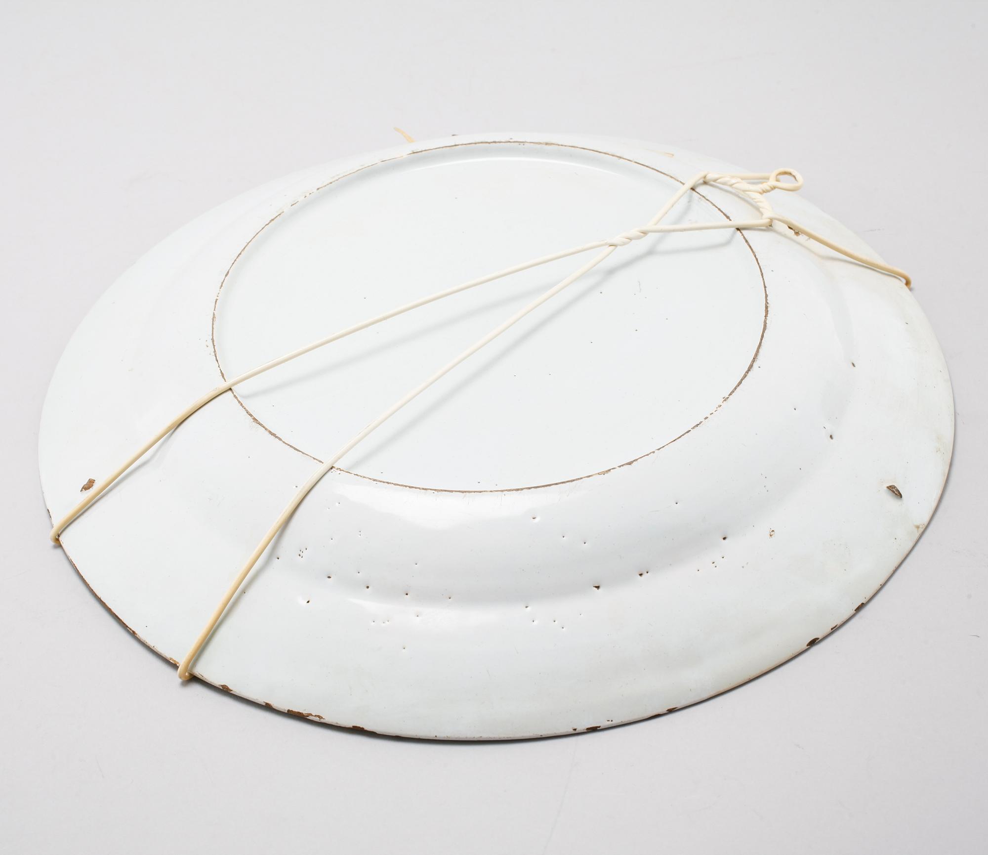 A 18th century faience dish possibly from Delft.