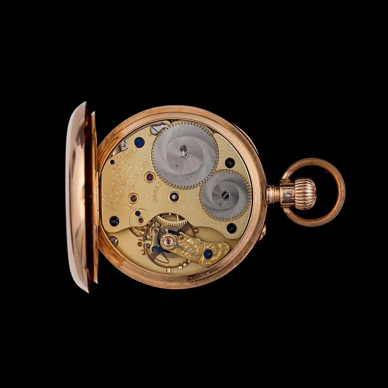 A gold pocket watch, A. Lange & Söhne, Glashütte Dresden. Late 19th century.