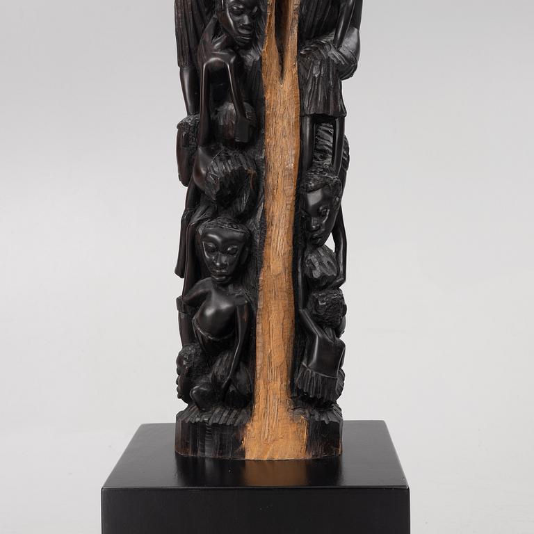 An 'Ujamaa' sculpture, Makonde family tree, mid-20th century.