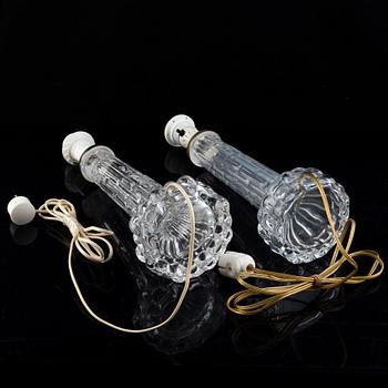 Carl Fagerlund, bordslampor, ett par, Orrefors, 1900-talets andra hälft.