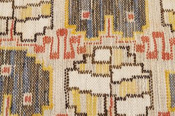 Märta Måås-Fjetterström, 'Grodblad blå', tapestry on linen foundation, c. 75 x 38 cm, signed AB MMF.