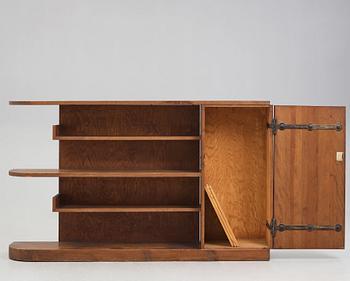 Axel Einar Hjorth, a "Lovö" stained pine bookshelf, Nordiska Kompaniet Sweden 1930's.