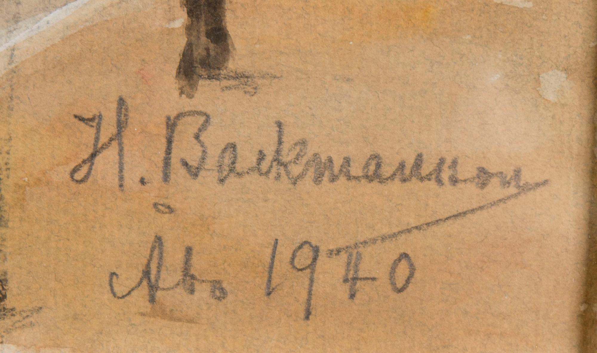HUGO BACKMANSSON, gouache, signerad och daterad Åbo 1940.