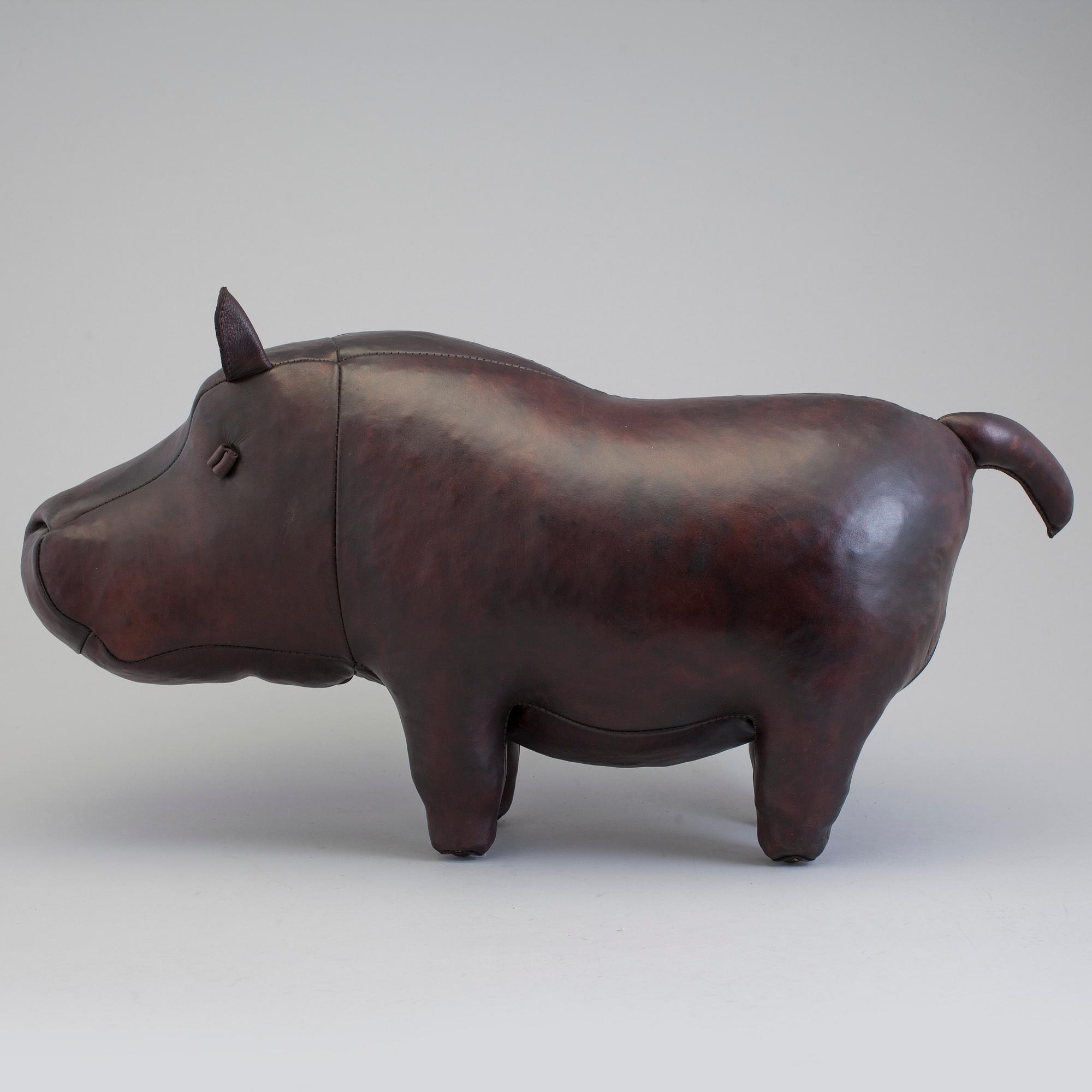 DIMITRI OMERSA & CO, a leather stool in the shape of a hippo.