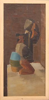 Sigfrid Södergren, oil on canvas laid on panel signed, dated-56.
