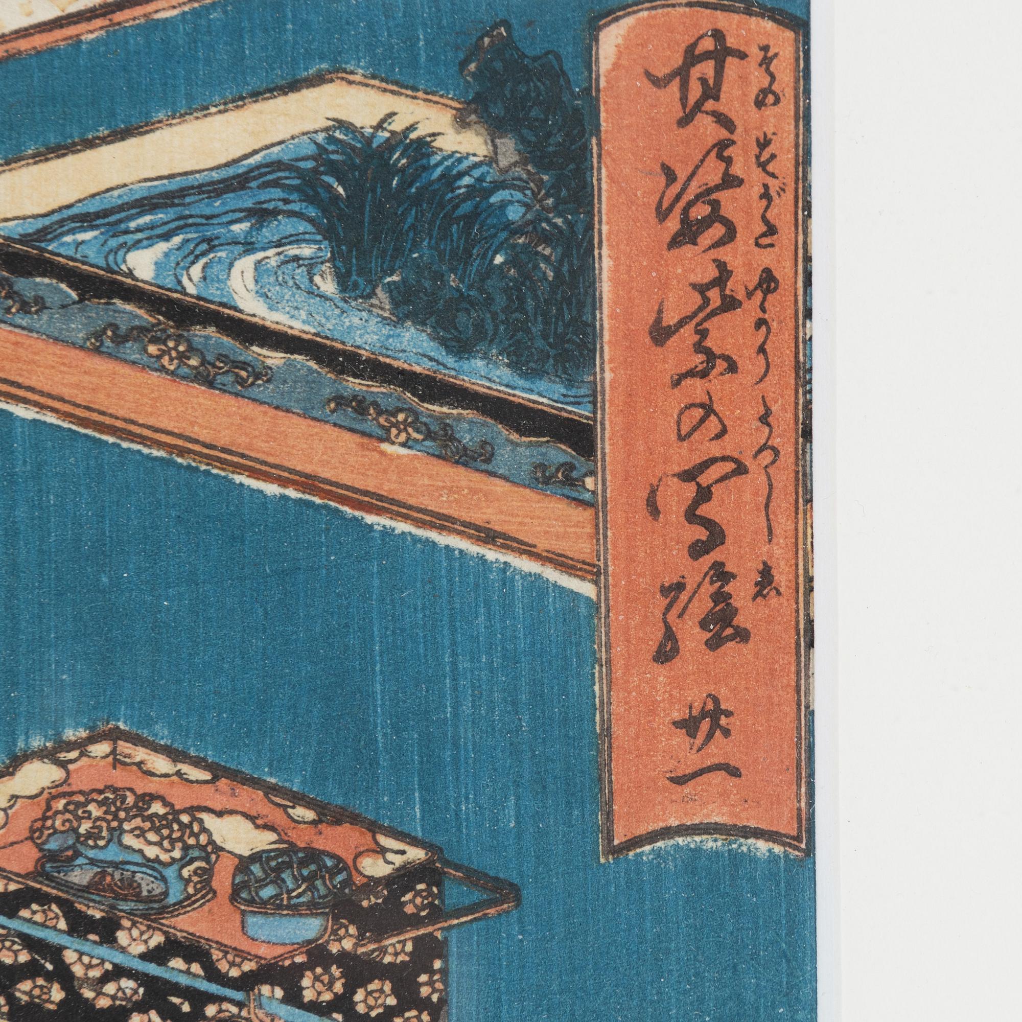 Utagawa Kunisada, färgträsnitt,  Japan, ca. 1851.