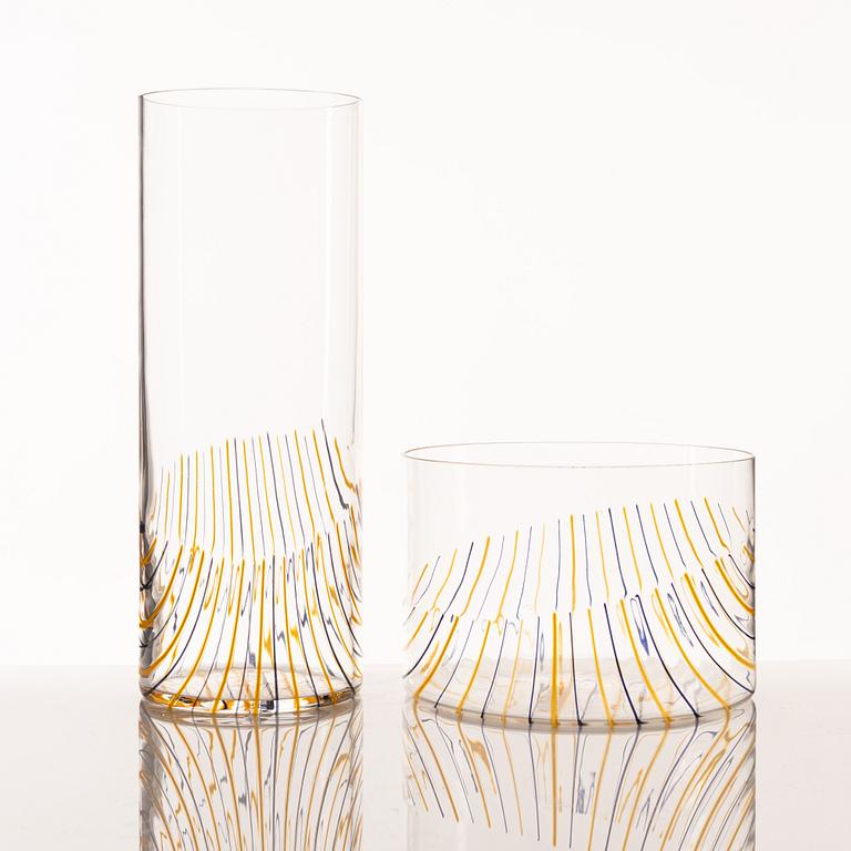 Rosanna Tose, a glass vase and bowl, Fratelli Toso, Italy, second half of the 20th century.