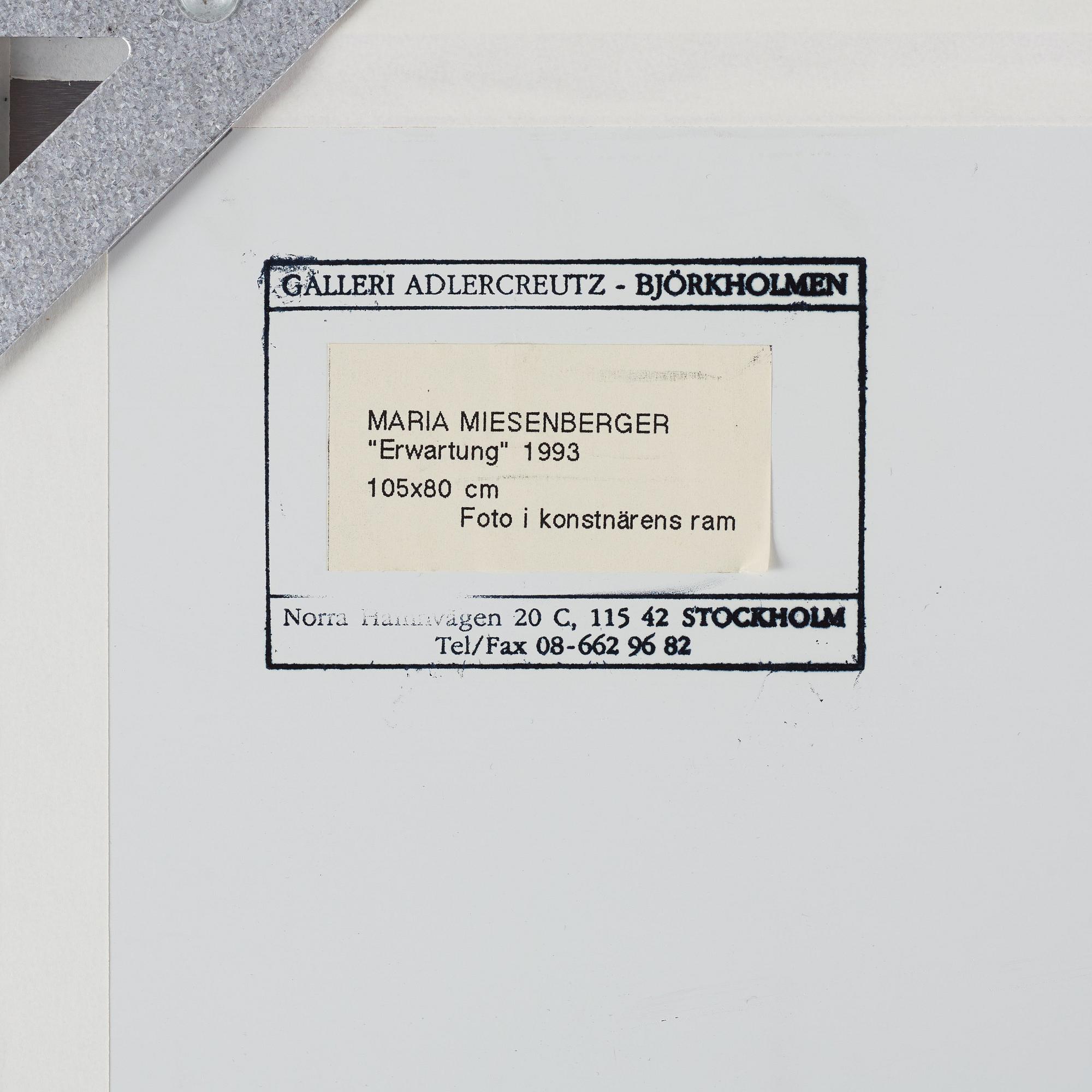 Maria Miesenberger, ”Utan titel (Erwartung/Förväntan”), 1993.