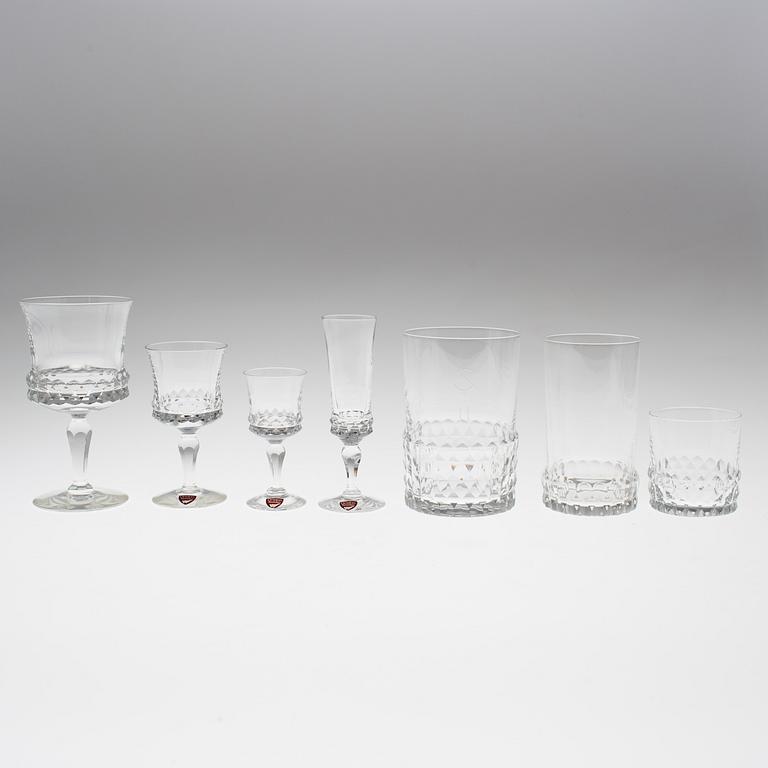 INGEBORG LUNDIN, glasservis, 35 delar, glas, "Silvia", Orrefors.