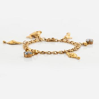 Gold Charm Bracelet, 18K gold.