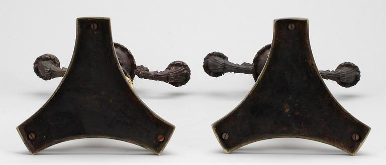 KANDELABRAR, ett par, senempire, 1800-tal.