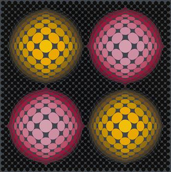 VICTOR VASARELY, färglitografi, signerad och numrerad 184/250.