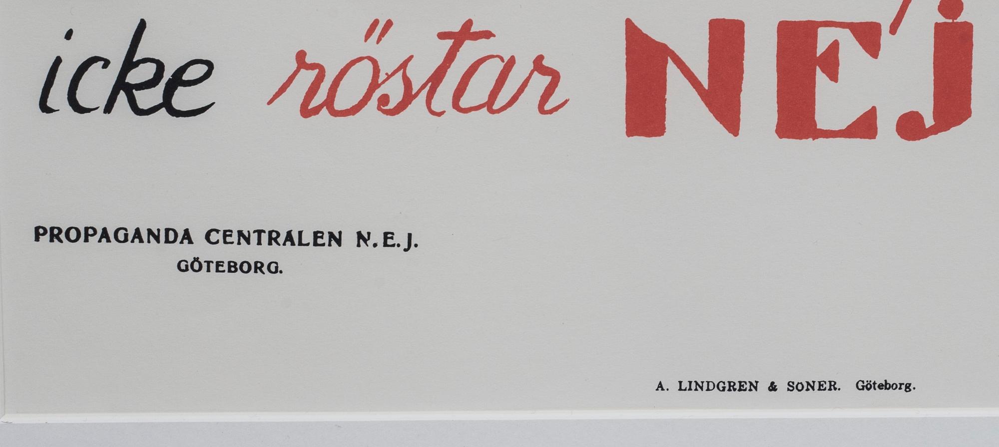 FÖRBUDSAFFISCH, efter, Albert Engström, A. Lindgren & Söner, Göteborg.