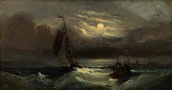 William Calcott Knell, attributed to, Moonlit Voyage.