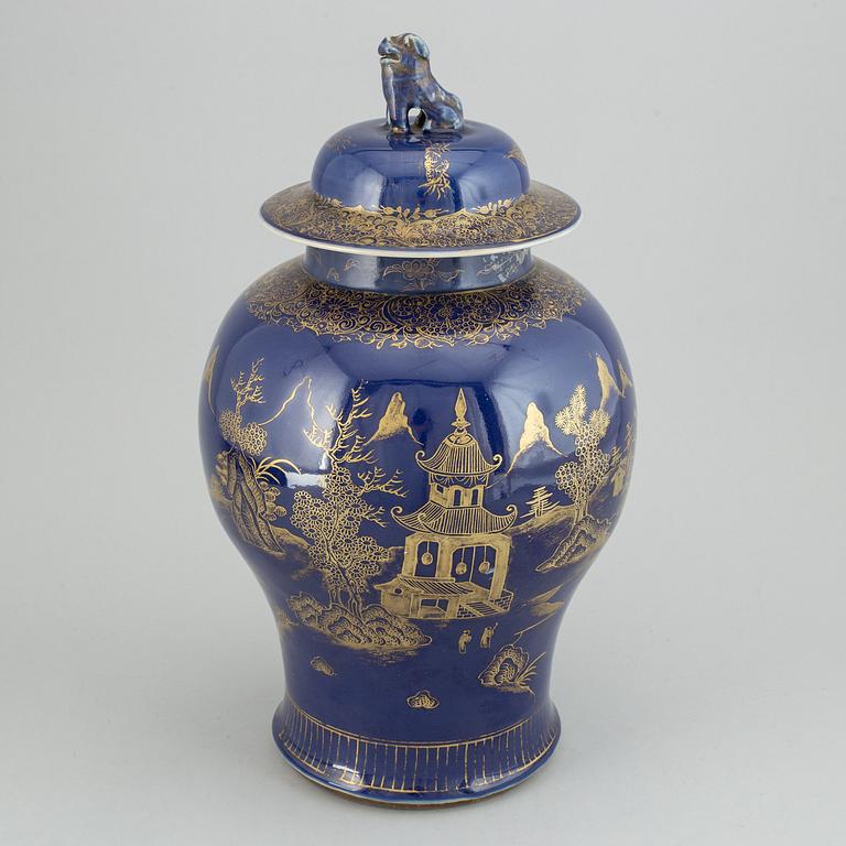 A powder blue jar with cover, Qing dynasty, Qianlong (1736-95).