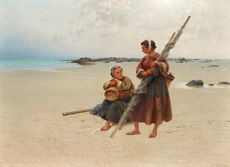 August Hagborg, Oyster picking, Brittany.