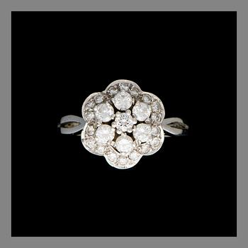 A RING, 18K white gold, brilliant and 8/8-cut diamonds c. 0.77 ct in total. A. Tillander. Weight 4,2 g.