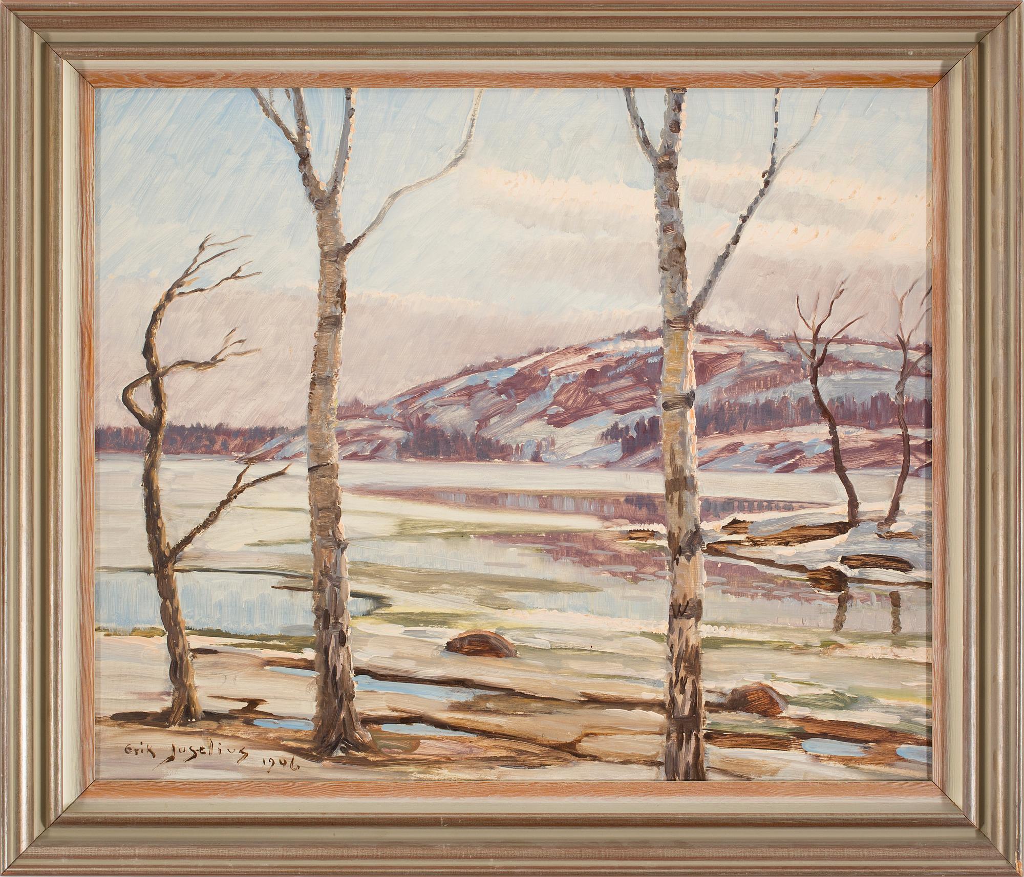ERIK JUSELIUS, oil on board. Signed and dated 1946.