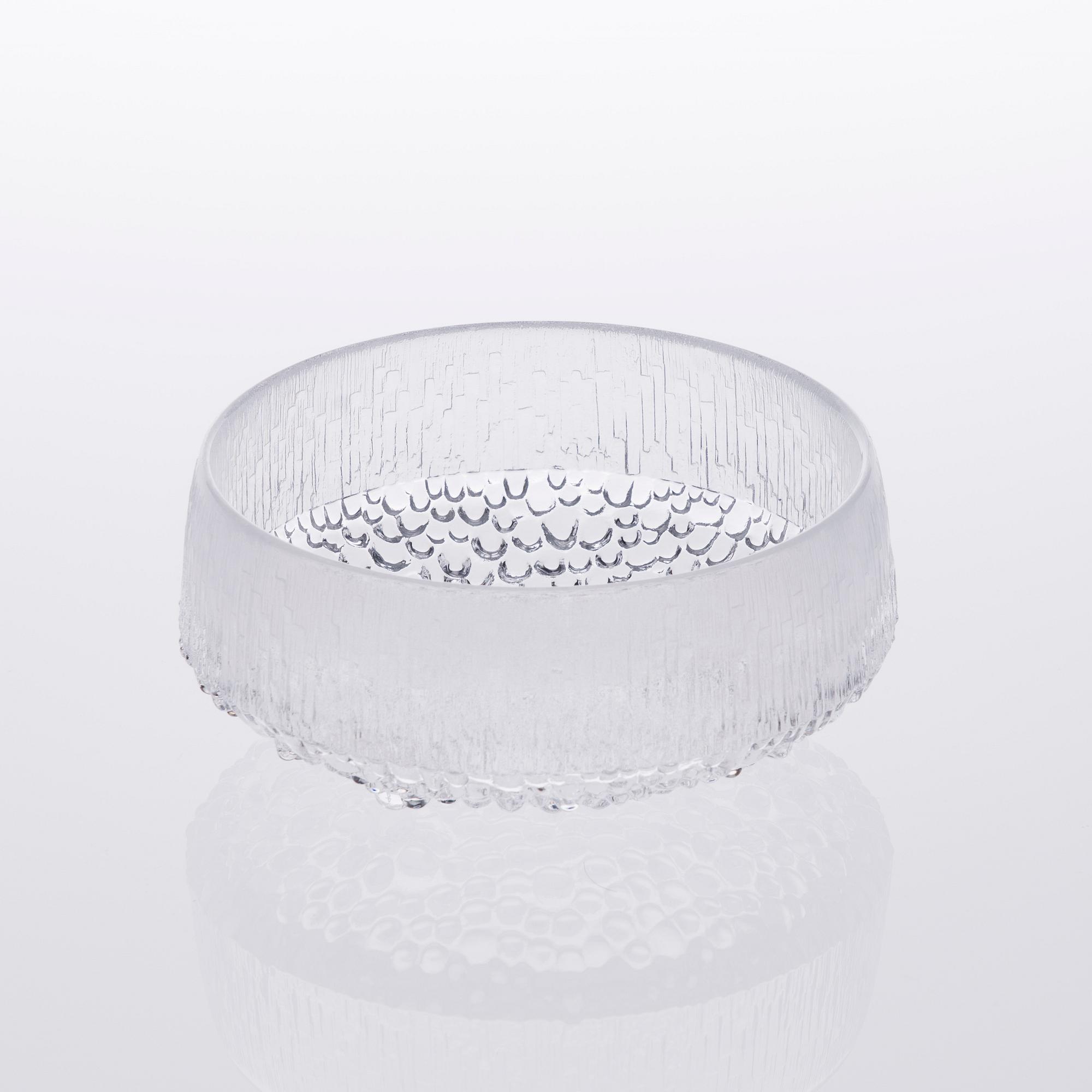 MALJA ja JÄLKIRUOKAKULHOJA, 12 kpl, lasia, "Ultima Thule" Tapio Wirkkala, Iittala.