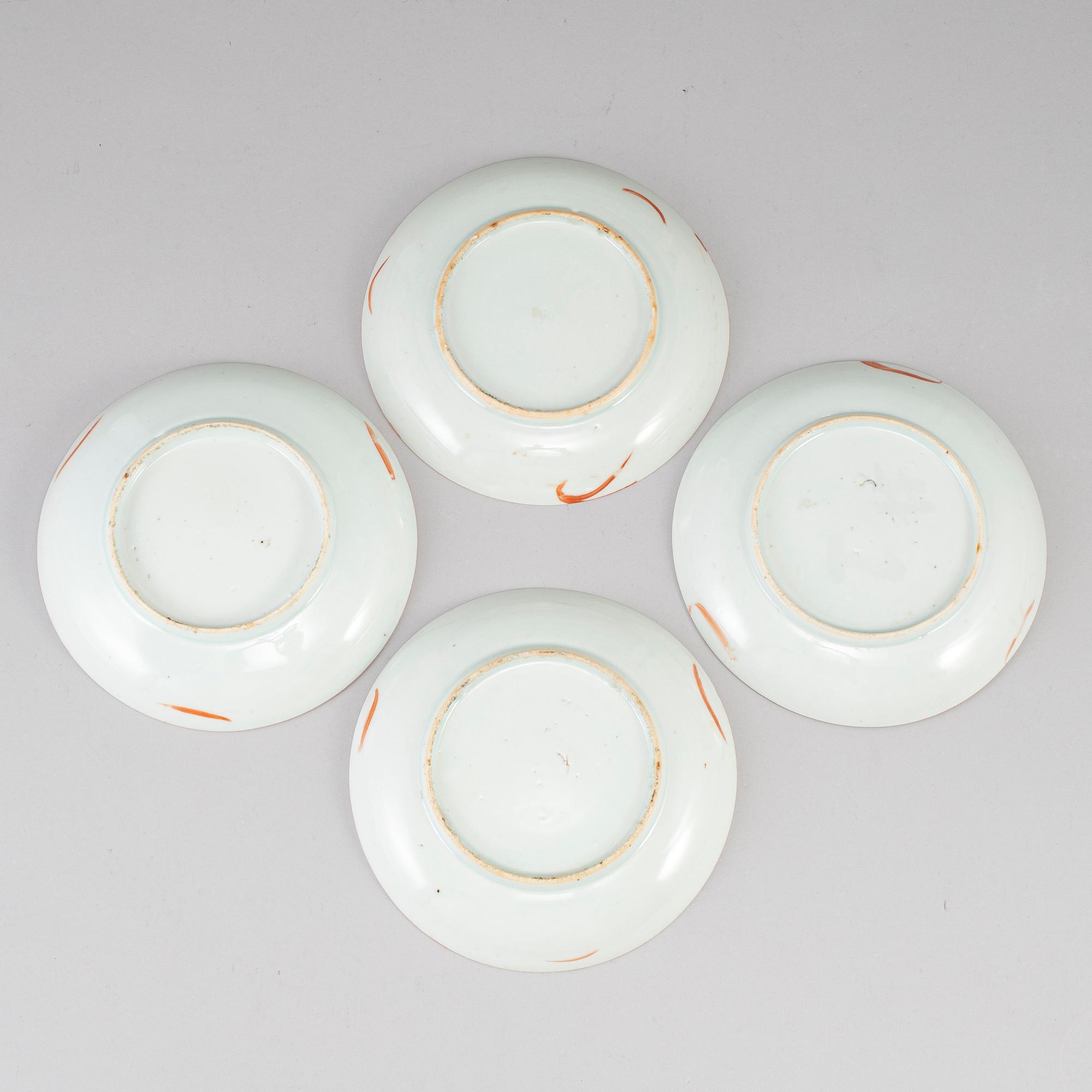 FAT, fyra stycken, porslin. Qingdynastin, 1800-tal.