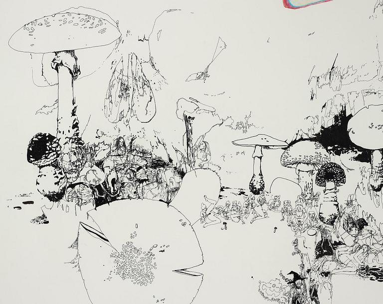 Matt Greene, executed in 2003, ink and crayon on paper.