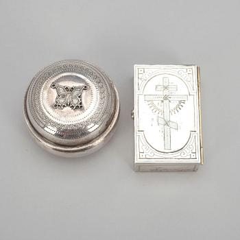 DOSOR, 2 st, silver, Ryssland, sekelskiftet den andra okänd 1900-tal. Vikt tot. 65 g.