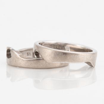 Georg Jensen, ring, "Fusion", two parts, 18K white gold.