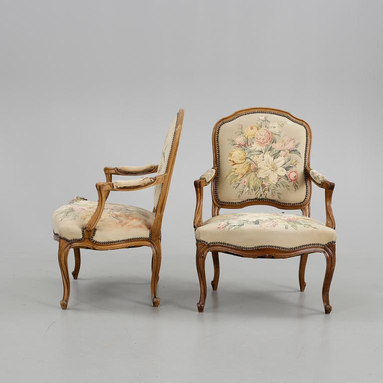KARMSTOLAR, Louis XV, ett par, 1900-talets början.