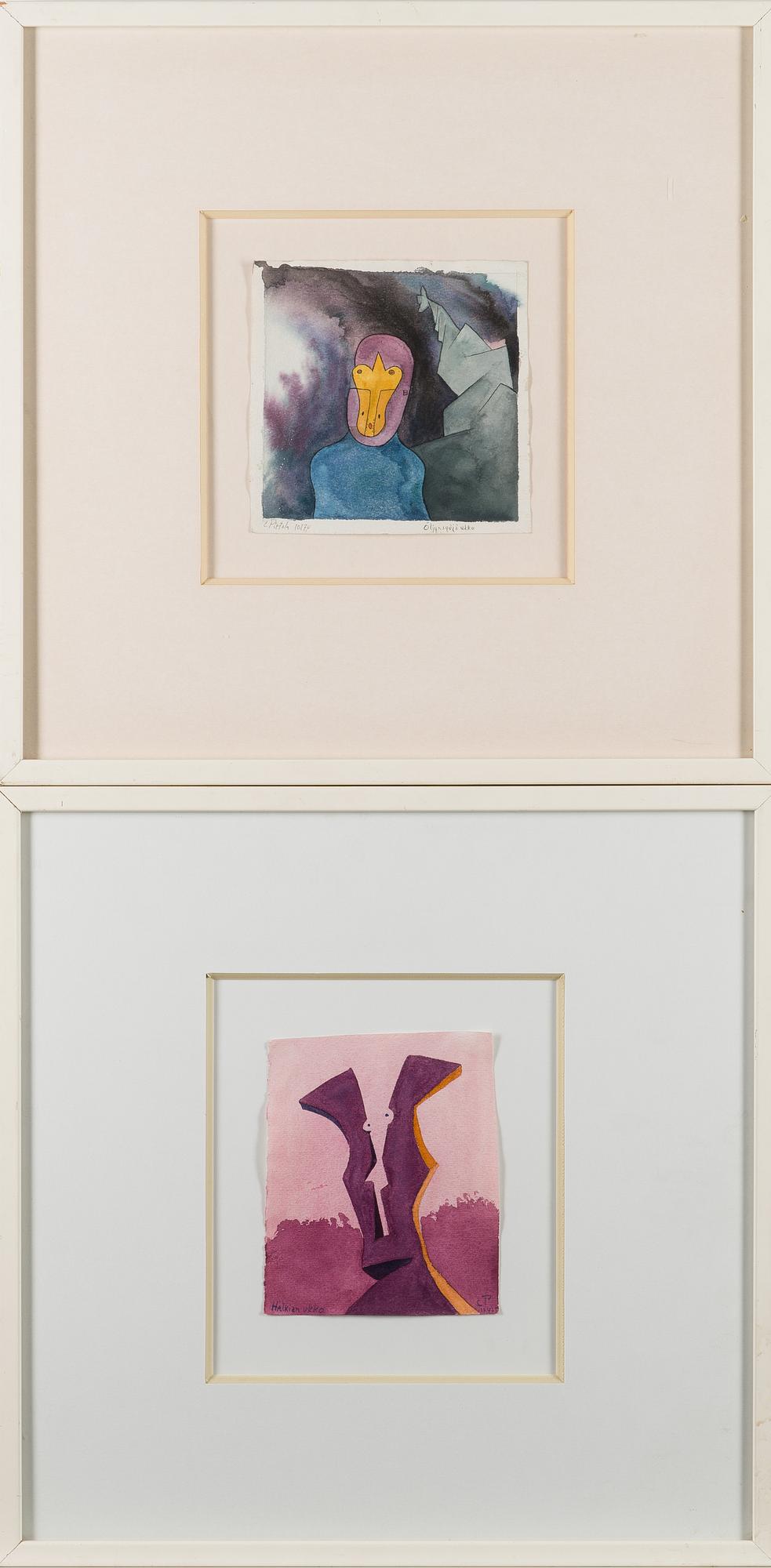ERKKI PIRTOLA, water colors, 2 pcs, signed and dated -74 & -75.