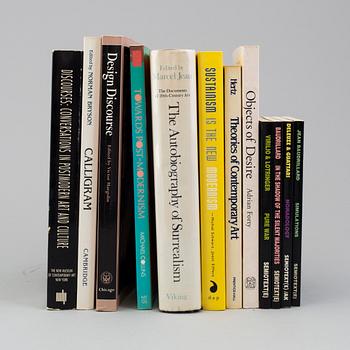 BÖCKER, 12 st, om samtidskonst, teori, design, Baudrillard, Deleuze & Guattari, mfl.