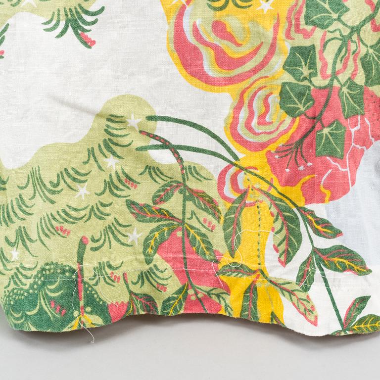 Josef Frank,  3 linen 'Anakreon' curtains, Firma Svenskt Tenn.