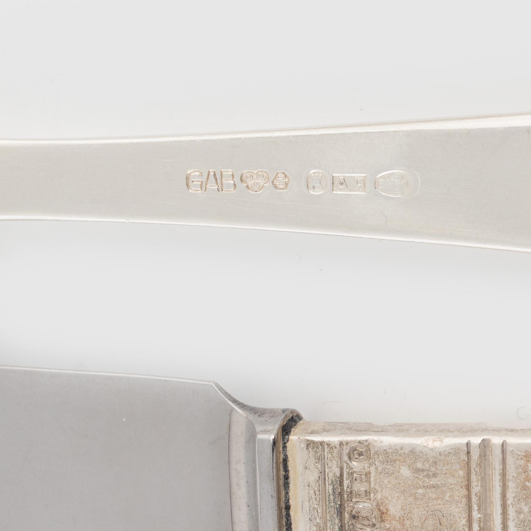 A Swedish Silver Cutlery, "Rosenholm", Jacob Ängman, GAB, including Stockholm 1951 (158 pieces).