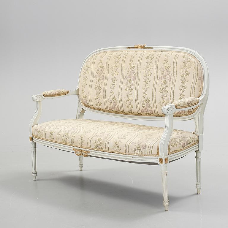 SOFFGRUPP, 5 delar, gustaviansk stil, 1900-tal.