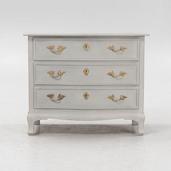 A painted Baroque style chest of drawers, mid 20th Century.