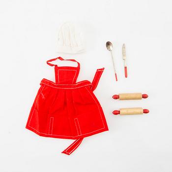 Barbie, docka, vintage "Ponytail" med diverse kläder och accessoarer, garderob och box, Mattel 1960.
