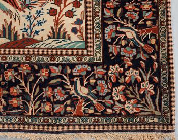 ANTIQUE/SEMI-ANTIQUE KASHAN SO CALLED MOTACHEM. 205,5 x 135 cm.
